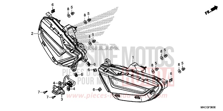 REAR COMBINATION LIGHT for Gold Wing PEARL GLARE WHITE (NHB53E) from 2020